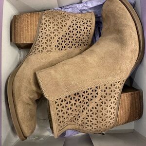 Tan Madden Girl Faux Suede Ankle Boots